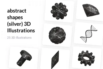 Formes abstraites (argent) Pack 3D Illustration