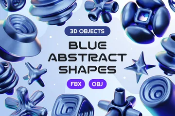 Formes abstraites bleues 2 3D Icon Pack