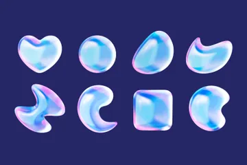 Formes liquides holographiques Pack 3D Icon