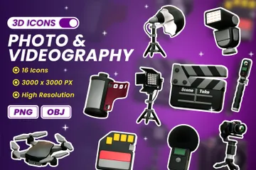 Fotografía y videografía Paquete de Icon 3D