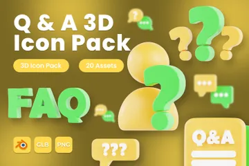 Fragen und Antworten 3D Icon Pack