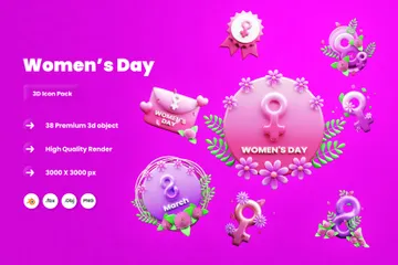 Frauentag 3D Icon Pack