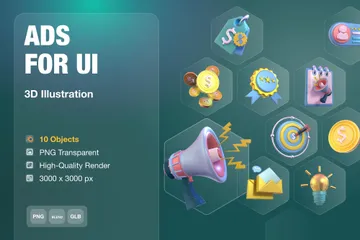 Free Annonces pour l'interface utilisateur Pack 3D Icon