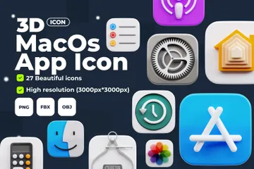 Free Aplicación MacOs Paquete de Icon 3D