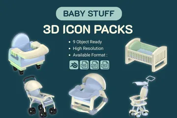 Free ベビー用品 3D Iconパック