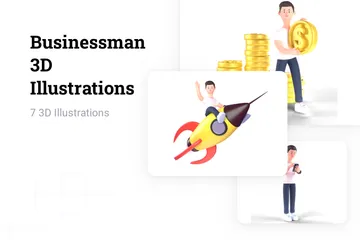 Free Businessman 3D Illustration Pack