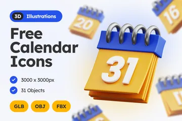 Free カレンダー 3D Iconパック