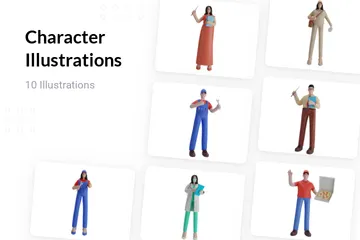 Free Character 3D Illustration Pack