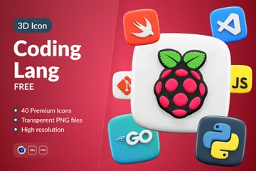 Free コーディング言語 3D Iconパック