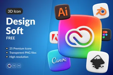 Free Diseño suave Paquete de Icon 3D