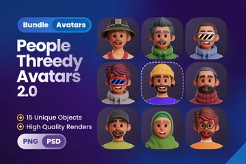 People Avatars 2.0 3D Icon Pack