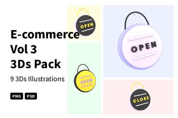 Free E-Commerce Band 3 3D Icon Pack