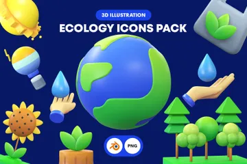 Free 生態学 3D Iconパック