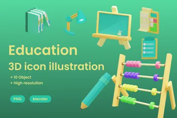 Free Educación Paquete de Icon 3D