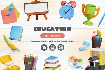 Free Education 3D Icon Pack