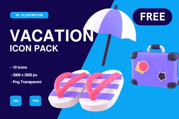 Free Férias Pacote de Icon 3D