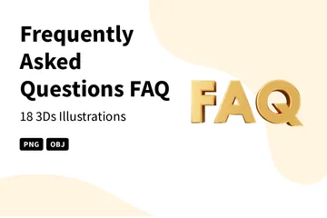 Free Foire aux questions FAQ Pack 3D Icon