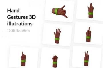 Free 手のジェスチャー - ダーク 3D Illustrationパック