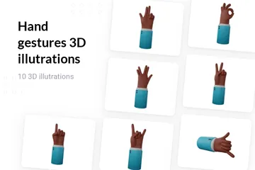 Free 手のジェスチャー - ダーク 3D Illustrationパック