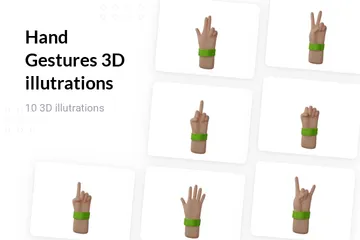 Free Hand Gestures - Light 3D Illustration Pack