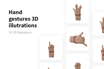 Free Hand Gestures - Light 3D Illustration Pack