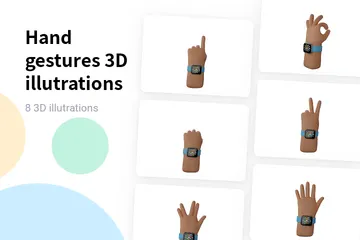 Free Hand Gestures - Medium 3D Illustration Pack