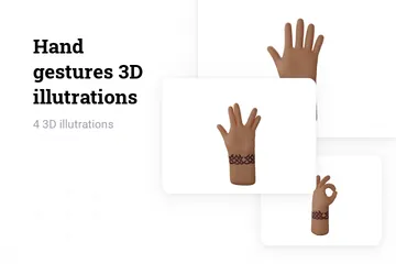 Free Hand Gestures - Medium 3D Illustration Pack