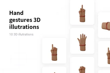 Free 手のジェスチャー - 中 3D Illustrationパック