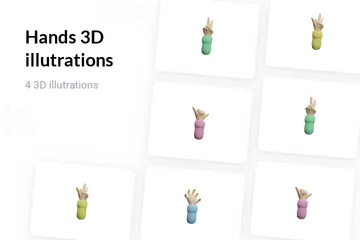 Free Hands - White 3D Illustration Pack