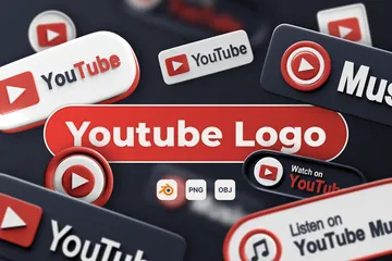 Free Logo YouTube Pack 3D Icon