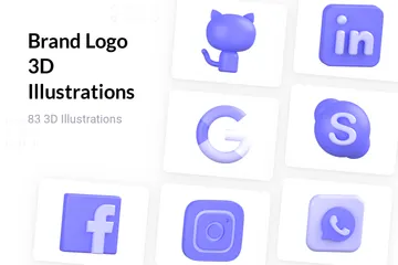 Free Logotipos de marcas Pacote de Icon 3D