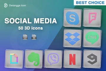 Free Logotipo de mídia social Pacote de Icon 3D