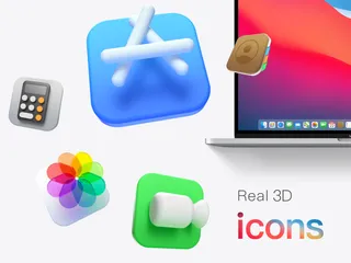 Free MacOSビッグサー 3D Logoパック