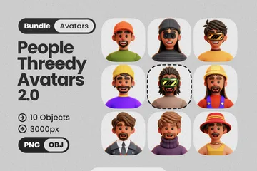 Free Avatares de personas meta Paquete de Icon 3D