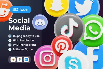 Free Mídia social 3D Icon Pack