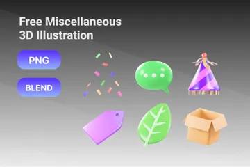 Free Miscellaneous 3D Icon Pack