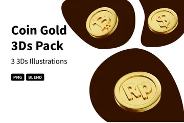 Free Münze Gold 3D Icon Pack