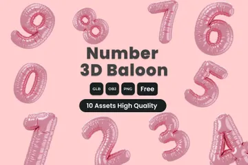 Free Numbers Balloon 3D Icon Pack