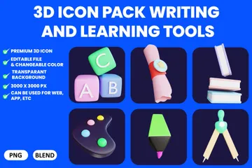 Free Outils d'écriture et d'apprentissage Pack 3D Icon