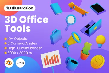 Free Outils de bureau Pack 3D Illustration