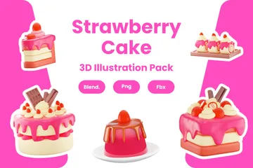 Free Pastel de fresa Paquete de Icon 3D