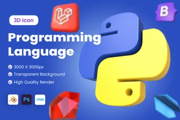 Free プログラミング言語のロゴ 3D Iconパック