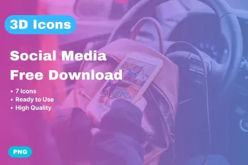 Free Medios de comunicación social 3D Icon Pack