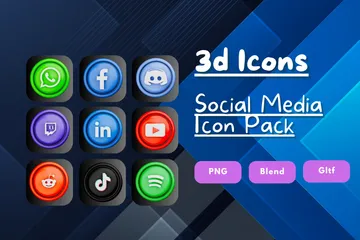 Free Medios de comunicación social Paquete de Icon 3D