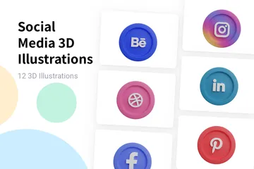 Free Réseaux sociaux Pack 3D Logo