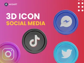 Free Réseaux sociaux Pack 3D Icon