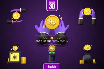 Free Rupiah-Münze 3D Illustration Pack