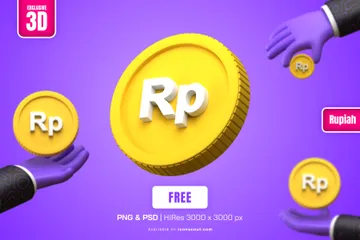 Free Rupiah-Münze 3D Illustration Pack