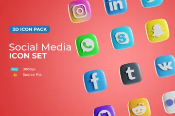 Free Social Media 3D Icon Pack