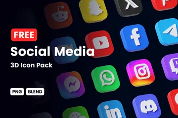 Free Social Media 3D Icon Pack